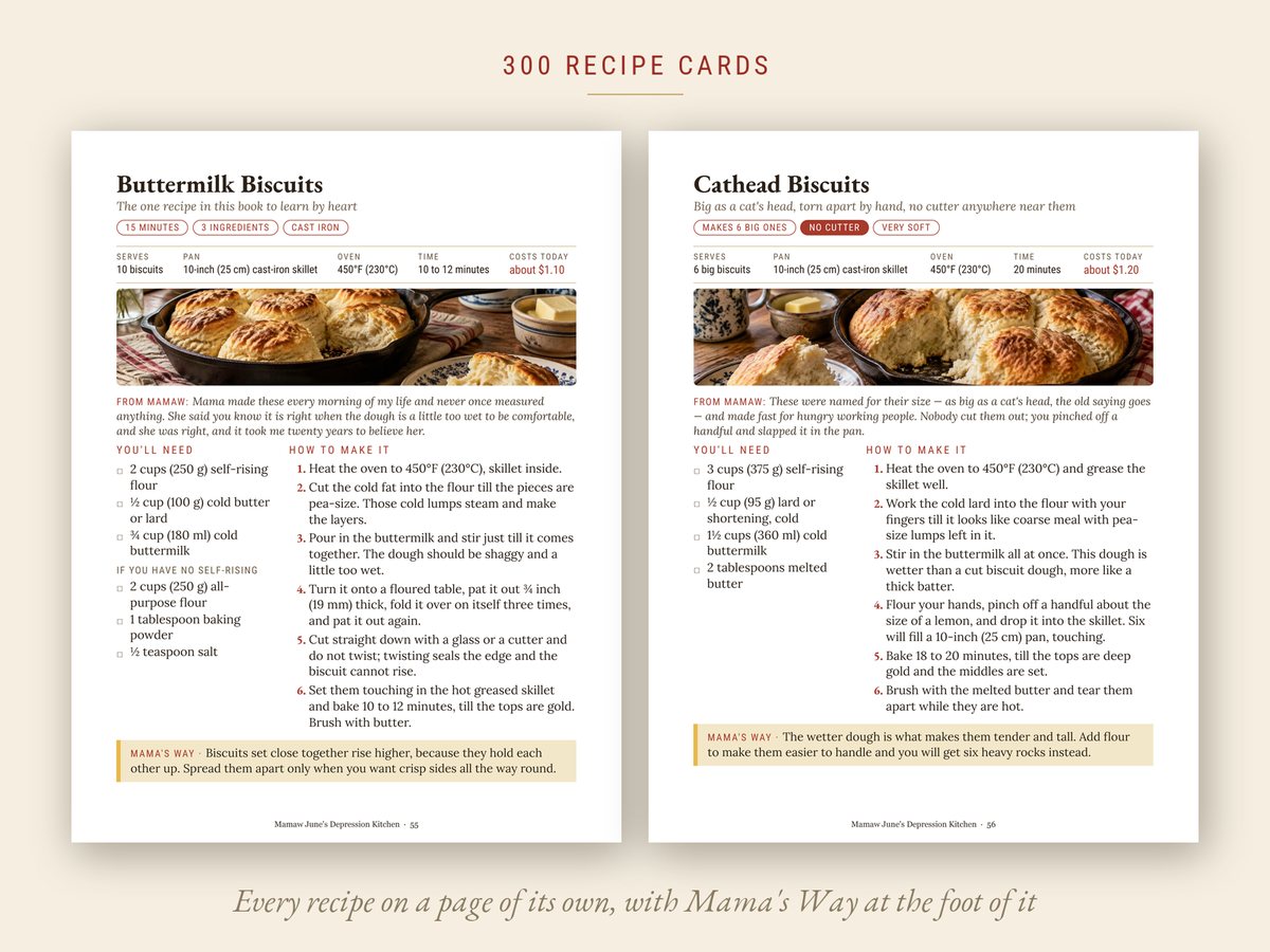Two recipe pages side by side
