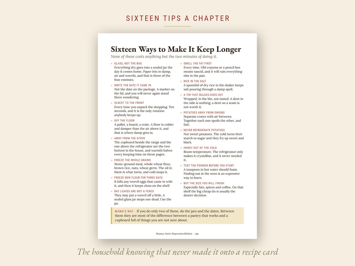 A page of sixteen kitchen tips